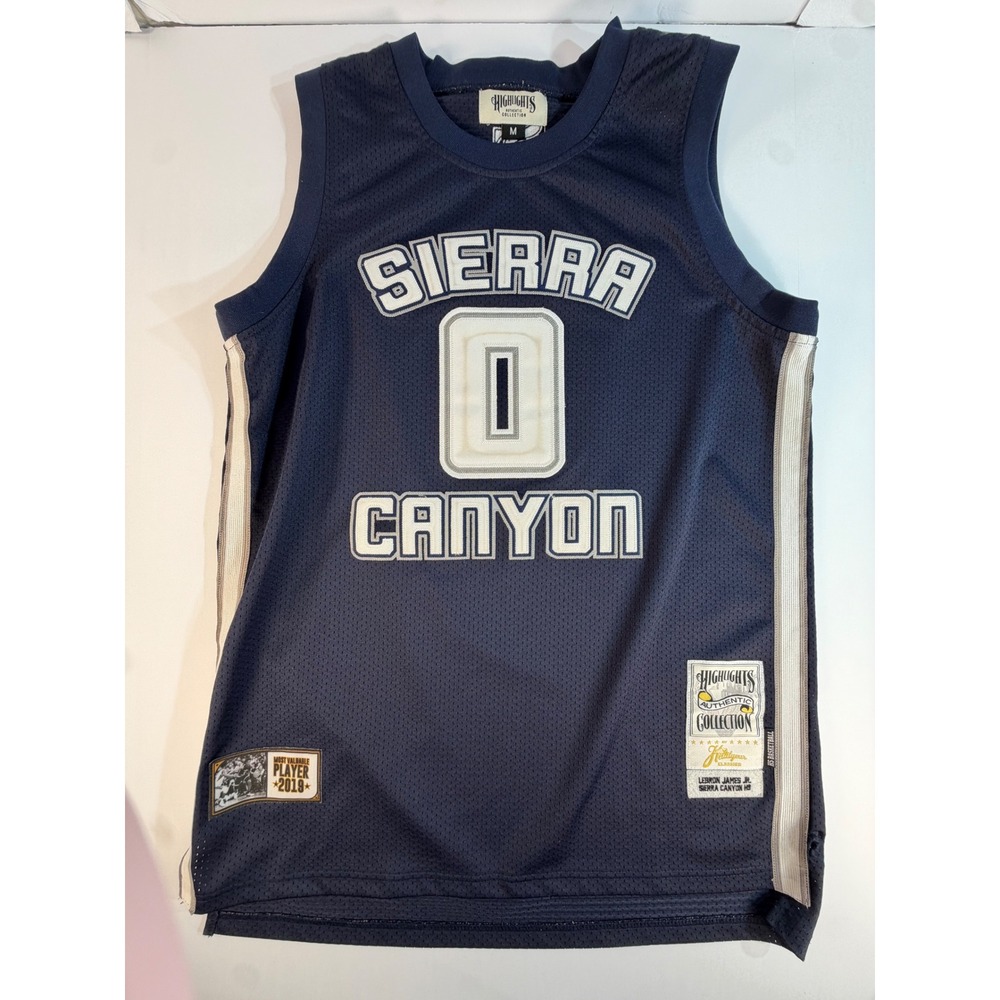 Bronny LeBron James Jr Sierra Canyon HS Jersey Navy Blue Headgear Classics M